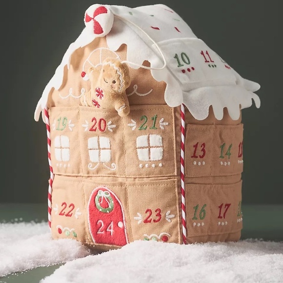 NWT Anthropologie Mon Ami Gingerbread Plush Advent Calendar Toy - Picture 1 of 2